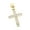 Yellow, variant on Unisex 14K Round Natural Diamond Mini Cross Pendant For Him and Her (White Gold)