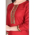 thumbnail image 5 of Red Solid Straight Rayon Kurta, 5 of 6