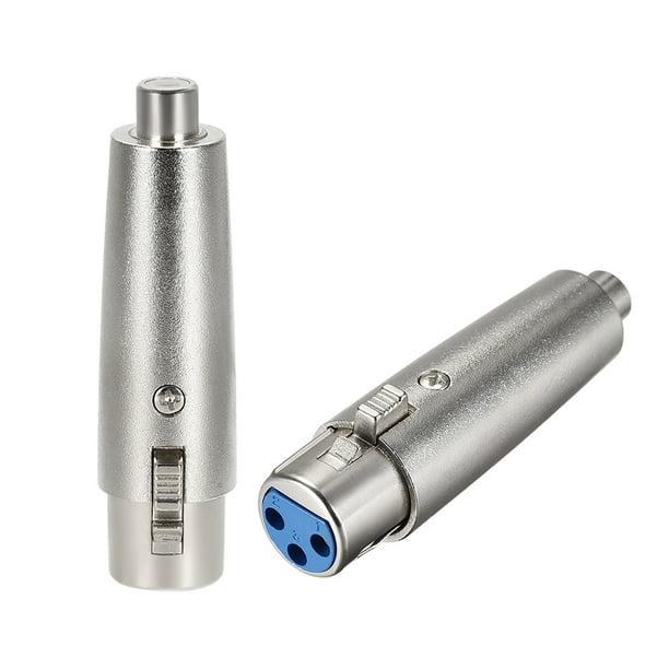 Adaptador de XLR hembra a RCA hembra, cambiador de género - Convertidor de XLR-F a RCA-F, conector de adaptador de audio para micrófonos, 2 piezas