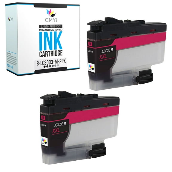 CMYi LC3033 Magenta 2-Pack Ink Cartridges compatible for Brother LC3033 - MFC J805DW, J805DW XL, J815DW XL, J995DW, J995DW XL (2 Magenta)