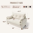 thumbnail image 2 of Gacale 50" Loveseat Sofa with Tufted Design, Modern Small Couch for Small Spaces, Compact 2-Seat Fabric Loveseat for Bedroom & Apartment, Beige, 2 of 7