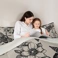 thumbnail image 6 of Feelyou Western Moth Women Bedding Comforter Set, Grey Bohemian Mandala Twin Comforter Sets, Hippie Flower Floral Reversible Bedding Set, Lightweight Room Decor, 2 Pieces, 6 of 9