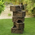 thumbnail image 2 of LuxenHome Cement Tiered Crates Patio Fountain, 2 of 5
