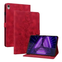 XYX for Lenovo Tab K10 10.3 Inch 2021 TB-X6C6F TB-X6C6X Case, PU Leather Slim Folio with Multi-Angle Stand - Red Lily Flower