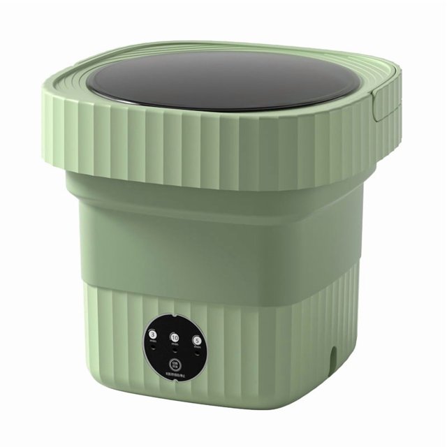 Green Portable Washing Machine,Foldable,Mini Washer for Baby Clothes, Underwear or Socks,Small Clothes