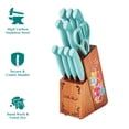 thumbnail image 4 of Breezy Blossoms 11-Piece Stainless Steel Knife Block Set, Teal, 4 of 4