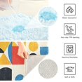 thumbnail image 3 of Yayeee Bath Rug for Bathroom Floor Non Slip Rectangle Fluffy Soft Absorbent Mat, 16"x24", Blue Geometric, 3 of 7