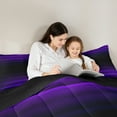 thumbnail image 5 of jejeloiu Minimaliat Stripe Bedding Comforter Set,Modern Geometric Line Twin Comforter Sets,Purple Black Bedding Set For Girls Boys,Super Cozy Room Decor Reversible,2pcs, 5 of 8