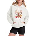 thumbnail image 1 of WILLBEST Sudadera Navideña de Manga Larga Raglán para Mujer con Capucha, Estampado de Copos de Nieve y Gorro de Papá Noel Chica​​, 1 of 3