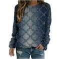 thumbnail image 2 of Ichuanyi liquidación mujer mangas largas camisas casuales imprimir sudadera redonda de cuello jalón ICHUANYI WER2023082210188, 2 of 6