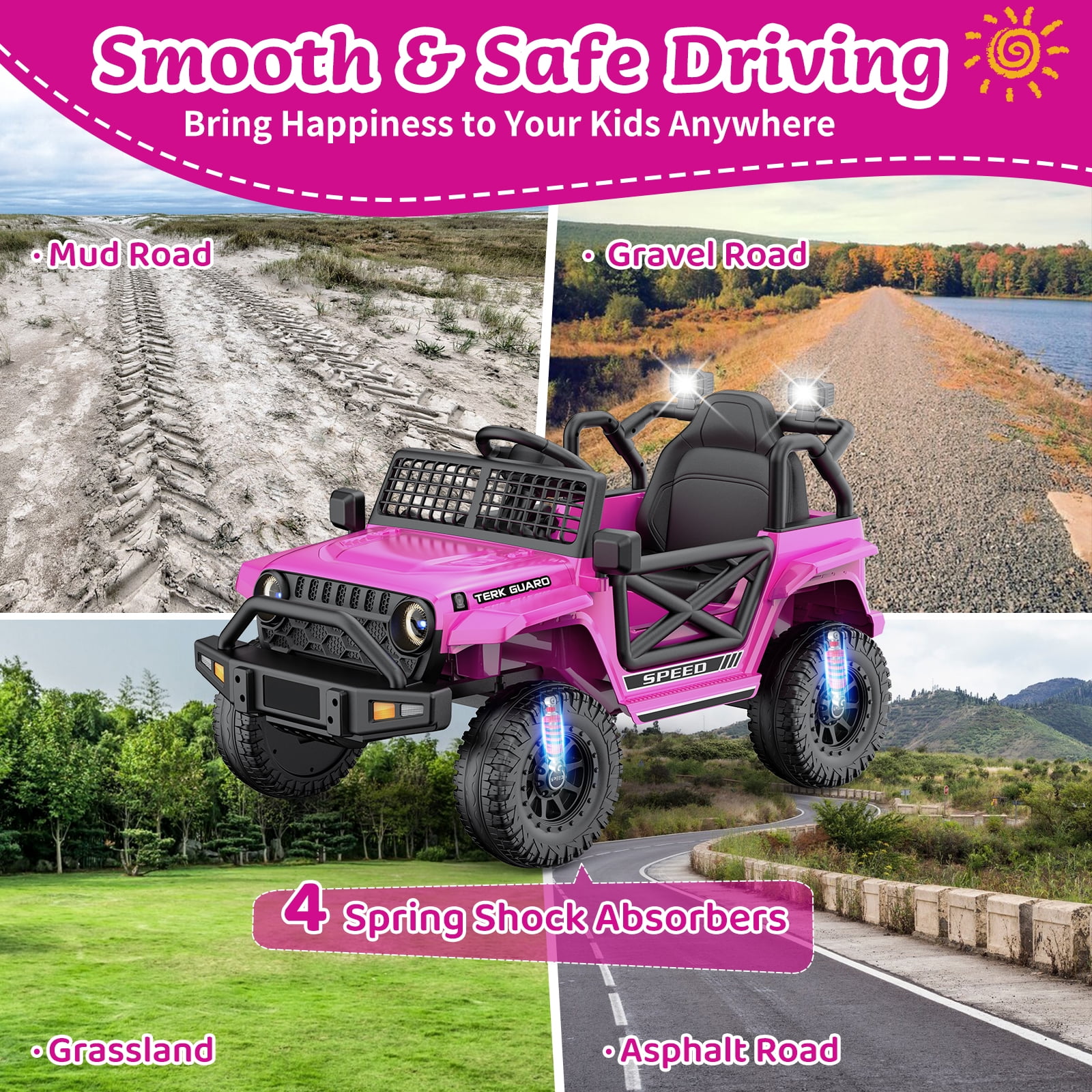 HHVEL 12V 7AH Ride on Toys for kids, Ride on Cars with Remote Control ,2x35W Motors, 3.5MPH Max Speed, Music Player