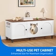 thumbnail image 4 of Dextrus Litter Box Furniture Hidden for 2 Cats,Large Wooden Cat Litter Box Enclosure with Double Room, Cat Washroom Furniture, End Table, White, 4 of 10