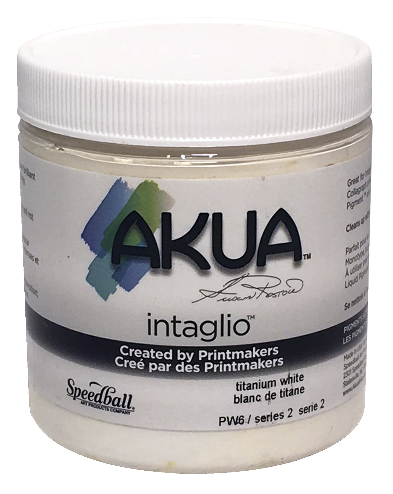 Akua Intaglio NonToxic Water Based Ink, Titanium White, 8 Ounces