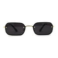 thumbnail image 3 of Luxe Rimless Narror Rectangle Proxénète Rapper Lunettes de Soleil Or Noir, 3 of 4