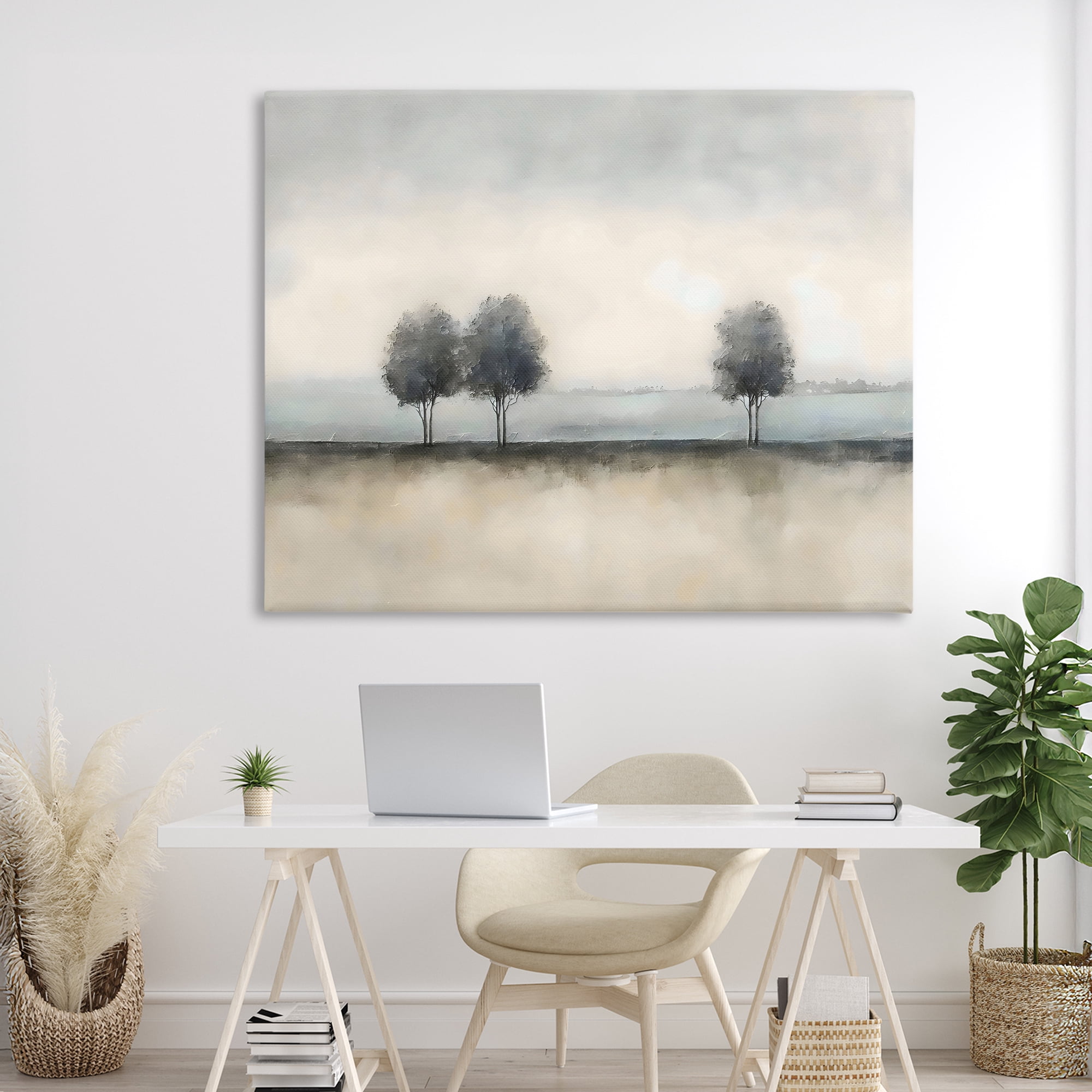 Stupell Industries Muted Trees Horizon Canvas Wall Art, design by Riley B