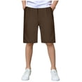 thumbnail image 5 of OVAFBAU Boys Girls Cotton Casual Capris Pants School Shorts Bottoms Linen Cotton Like Kids Shorts Casual Elastic Waist Solid Color Pants, 5 of 8