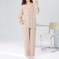 thumbnail image 7 of Yuzhih Pajama Sets for Women Two Piece Sleepwear Casual Lapel Long Sleeve Top and Pants Button Loungewear Sets with Pockets, 7 of 7