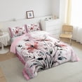 thumbnail image 3 of Erosebridal Groovy Floral Comforter Sets King Size, Watercolor Flower Comforters & Duvets, Rustic Plant Reversible Bedding King Comforter Set, Microfiber Room Decoration, 3pcs, 3 of 8