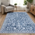thumbnail image 2 of GLATTICE Entryway Rugs 4x6 ft Washable Area Rug Super Soft Rug Non Slip Rubber Backed Entry Rug for Kitchen Bedroom Office Living Room, Blue, 2 of 7