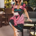 thumbnail image 3 of Fotbe Ribbon With Angel Wings Vestido Largo de Moda para Mujer, Vestido Tipo Camiseta con Manga Corta y Estilo Casual a Rayas y Bloques de Color, 3 of 6