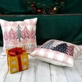 thumbnail image 5 of Christmas Pillow Covers 16x16 Inch Set of 2 Pink Black Trees Pink Buffalo Plaid Decorative Pillowcases Winter Holiday Cushion Cases for Christmas Decorations, 5 of 7