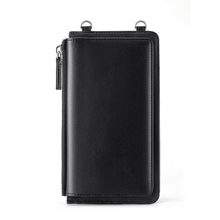 Bytech Leather Crossbody Cell Phone Case with Wallet for Universal Phones Black Walmart
