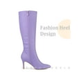 thumbnail image 4 of BLISSFUL STEP Women's Boots Knee High Slim Calf Pointed Toe Stiletto Heel Purple 7.5, 4 of 7