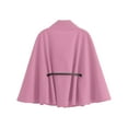 thumbnail image 4 of Women's Solid Color Poncho Coat, Batwing Sleeve Cape Jacket, Oversized Belted Tunic, Stand Collar Casual Cloak, Trendy Loose Fit Outerwear, Elegant Layering Piece Pink L, 4 of 5