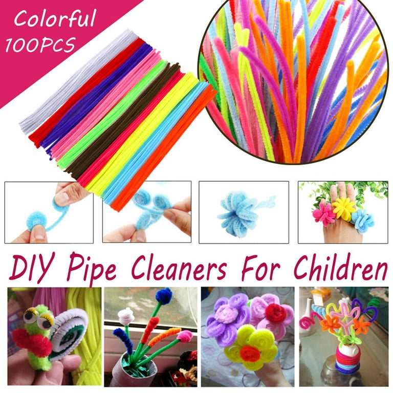 Deals！Loyerfyivos 100 Pieces Pipe Cleaners Colorful Chenille Stems for DIY  Art Creative Crafts Project Decorations Deals under 10