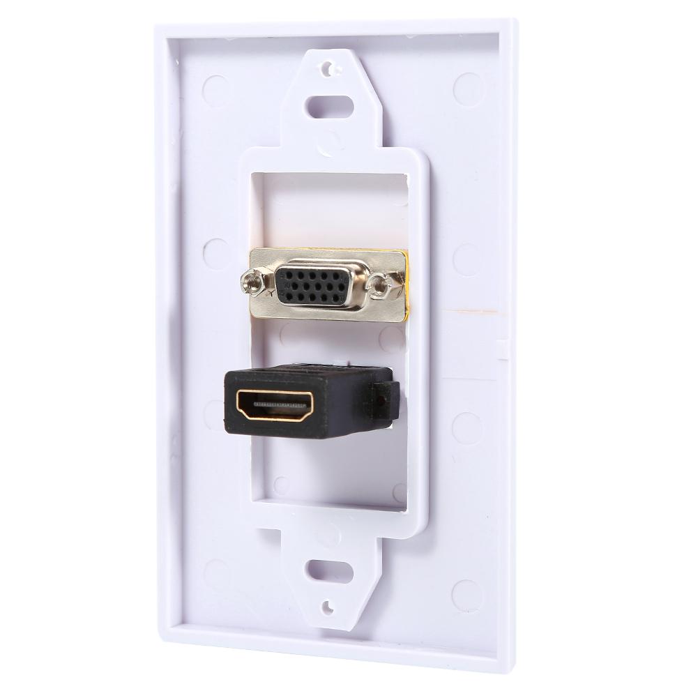 OTVIAP HDMI VGA Outlet Extender , HDMI VGA Wall Plate Cover,1 Port HDMI