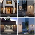 thumbnail image 3 of Lámparas de pared para exteriores Aoceley, paquete de 2, 16 W, 3000 K, IP65, color negro, 3 of 9