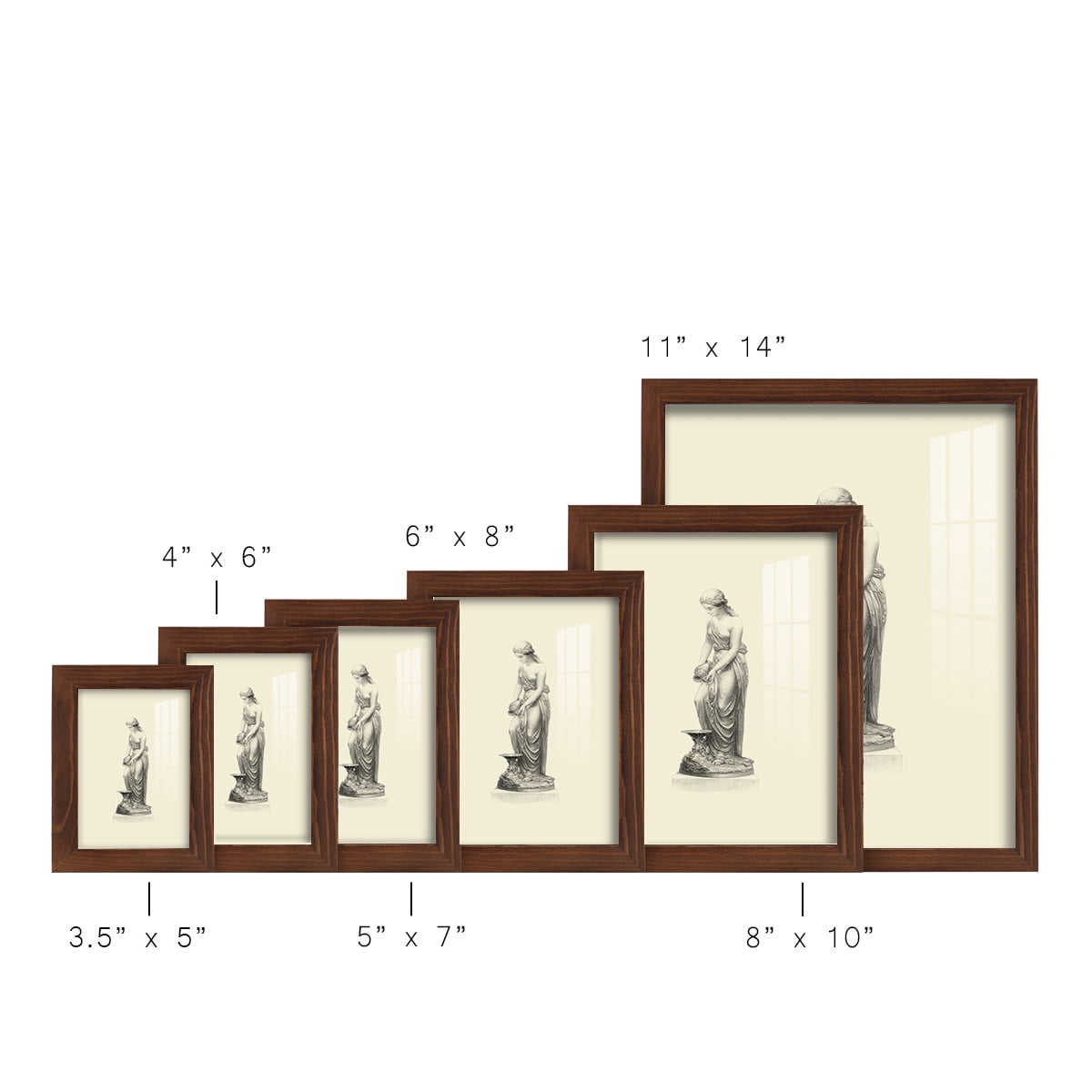 Classical Statuary II -Framed Print w/glass-Chestnut