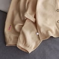 thumbnail image 4 of Akiihool Boys Suit Baby Boy Clothes Flannel Plaid Outfits Long Sleeve Hoodie Romper Fall Winter 2 Pcs Clothes for Boy Khaki,1-2 Years, 4 of 6