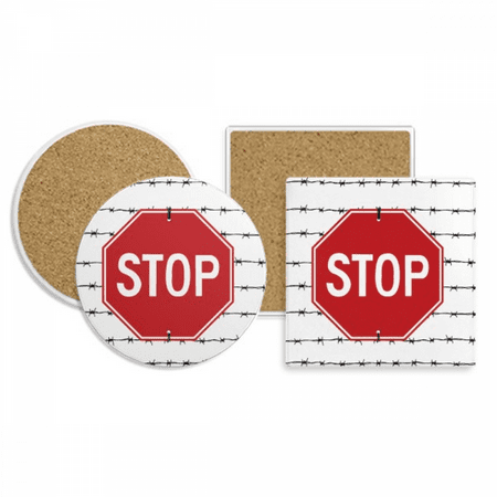 

Logo No Entry Coaster Cup Mug Holder Absorbent Stone Cork Base Set