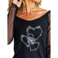 thumbnail image 2 of Gvmfive Women Casual Long Sheer Sleeve Printed Blouse Tops Loose Shirt, 2 of 3