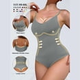 thumbnail image 2 of ZQUUVOU Women's Tummy Control Bodysuit Thong Seamless Sleeveless Sculpting Snatched Waist Body Suit Camisole Shapewear Blue, 2 of 4
