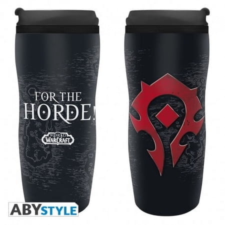 ABYstyle Officially Licensed World of Warcraft Horde Travel Mug – 14 fl oz Stainless Steel Insulated Tumbler – Official WOW Drinkware for Gamers & Fantasy Fans