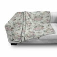 thumbnail image 3 of Shabby Flora Soft Flannel Fleece Throw Blanket, Peonies Peas Roses Bouquet Butterflies Pastel Tones Bridal Theme, Cozy Plush for Indoor and Outdoor Use, 60" x 80", Pale Pink Green, by Ambesonne, 3 of 6