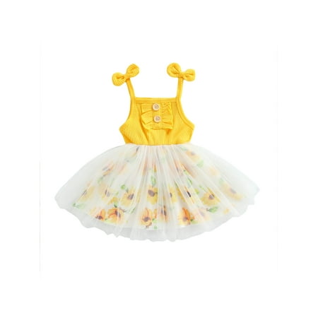 

Ma&Baby Kids Baby Girls Summer Dress Sleeveless Strap Patchwork Tutu Princess Dresses
