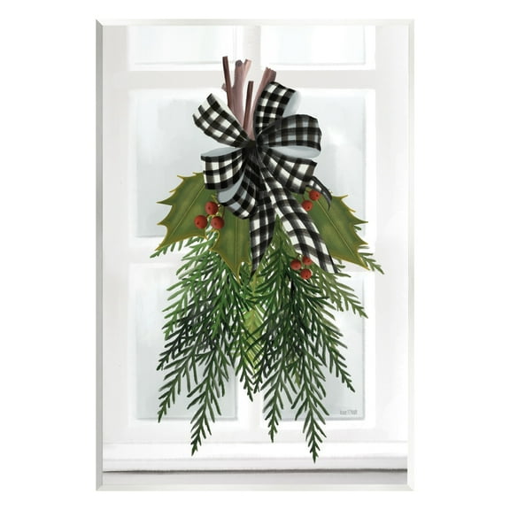 Stupell Industries Hanging Holly Botanicals Mistletoe Seasonal Winter Flowers Graphic Art Unframed Art Print Wall Art, Design by House Fenway