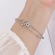 thumbnail image 2 of Pulsera de mariposa de doble capa para mujer de Plata de Ley 925, pulsera ajustable, regalo de joyería lindo y encantador, 2 of 7
