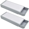 thumbnail image 1 of Cajón autoadhesivo debajo de la mesa, almacenamiento oculto con pasta enchufable para un escritorio limpio y una función de almacenamiento potente, 2 organizadores de escritorio ocultos grises, 1 of 7