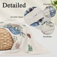 thumbnail image 2 of Christmas Pillow Covers, Linen Long Throw Pillow Case, Retro Snowflakes Floral Eucalyptus Leaves Holiday Pillow Protector Decorative Cushion Cover for Living Room/Bedroom 20" x 26", 2 of 8