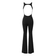 thumbnail image 4 of Womens Jumpsuit Casual Tight Yoga Dress Sports Fitness Lift Belly Micro Rompers,Black,L, 4 of 6