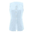 thumbnail image 4 of Women's Summer Sleeveless Suit Vest V-Neck Button Down Fashion Business Casual Dressy Tops Elegant Layering Slim Fit, 4 of 5