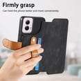 thumbnail image 6 of for Motorola Moto G Power 5G 2024 PU Leather + TPU Wallet Case, Card Slots Wristband Kickstand RFID Blocking Anti Peeping Magnetic Clasp Full Body Protection Cover for Moto G Power 5G 2024, Black, 6 of 8