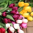 thumbnail image 5 of Limei 1Pcs Artificial Tulips Real Touch Artificial Flowers Fake Tulip Latex Bouquet Flower for Wedding Party Home Garden Office DIY Floral Arrangement Decor (White), 5 of 7