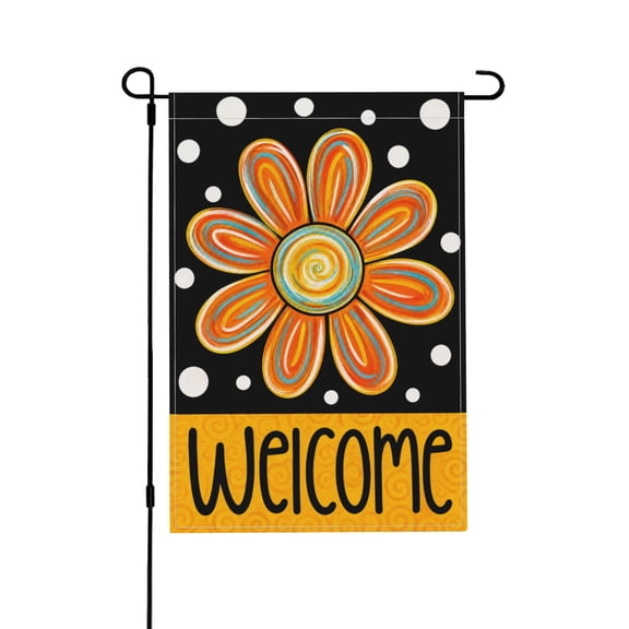 Garden Flag with Colorful Flower Design, Outdoor Decor, 12x18 Inch