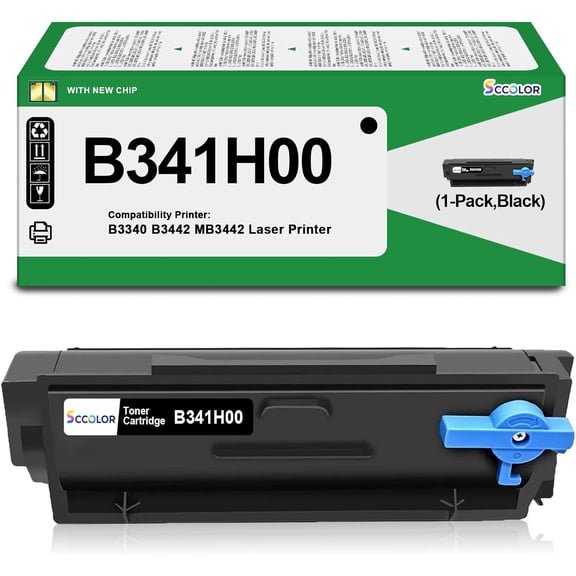 1 Pack High Yield B341H00 Black Toner Cartridge Compatible with Lexmark B3340 B3442 MB3442 Monochrome Laser Printers