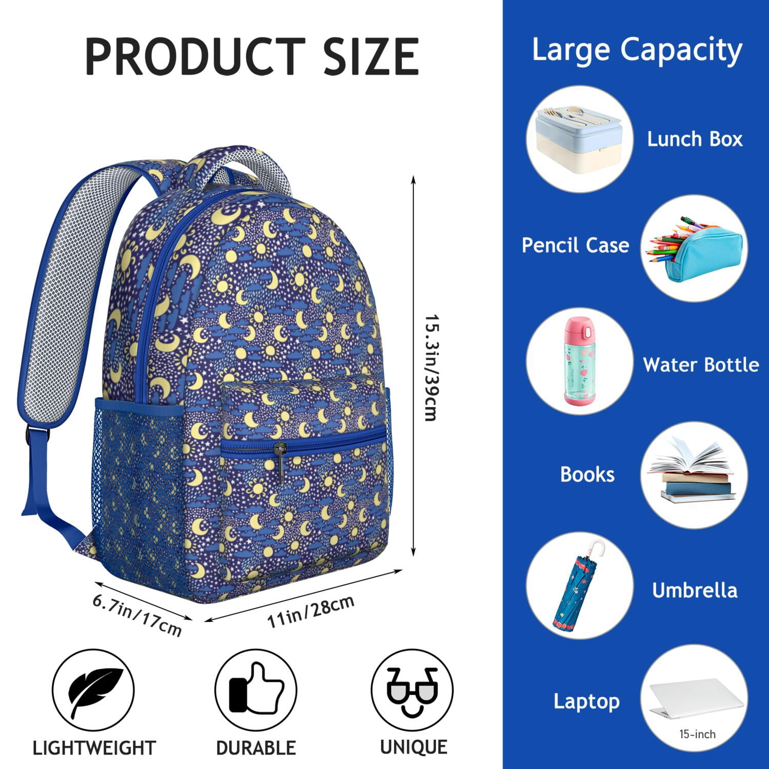 Space Themed School Backpack - Waterproof & Lightweight with Padded Straps, Cosmic Starry Night Design for Teenagers & Commuters